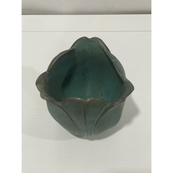 Andersen Design Studios Pottery Maine Vintage Tulip Vase in Verdigris RARE - Picture 7 of 11